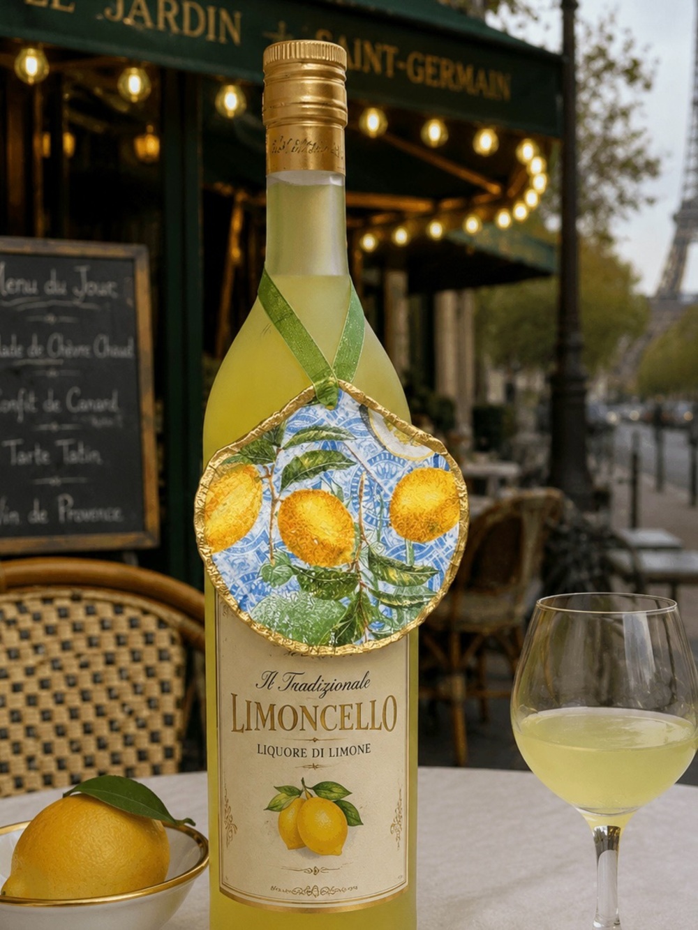 Hand Crafted Limoncello Clam Shell Ornament Bottle Decor